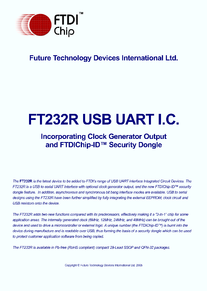 FT232R_461085.PDF Datasheet