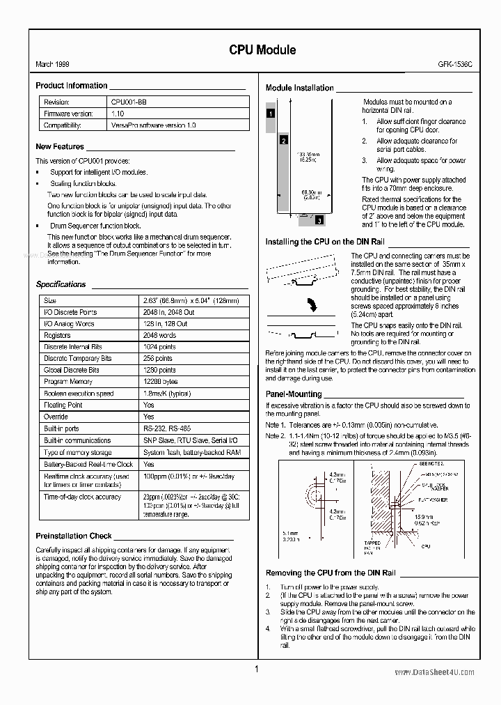 CPU001-BB_421719.PDF Datasheet