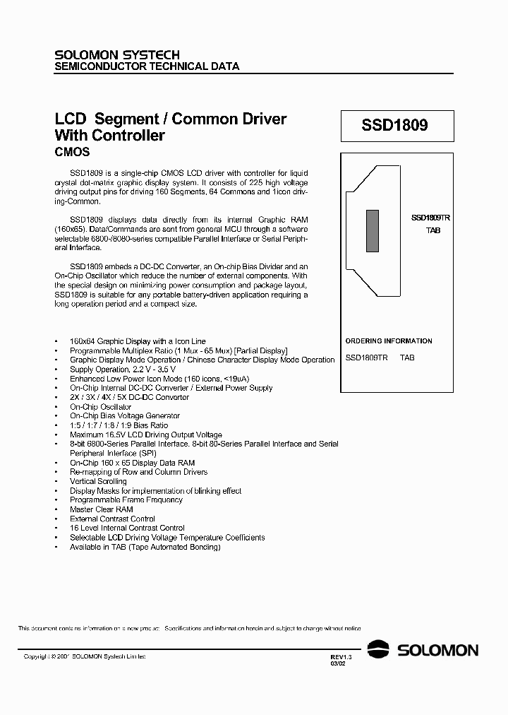 SSD1809T_800315.PDF Datasheet