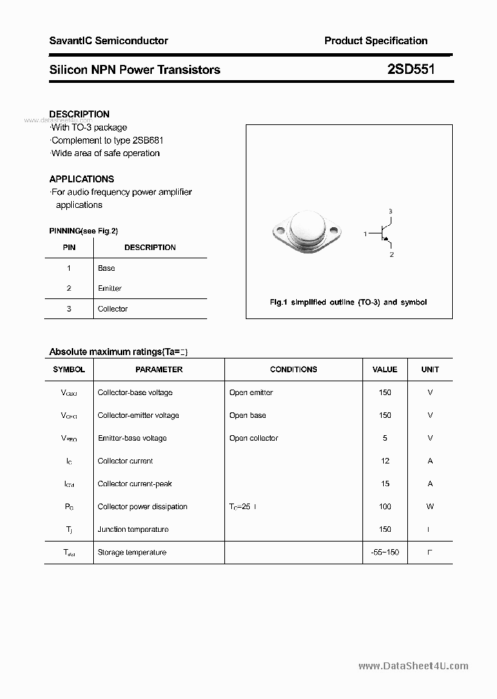 2SD551_422976.PDF Datasheet