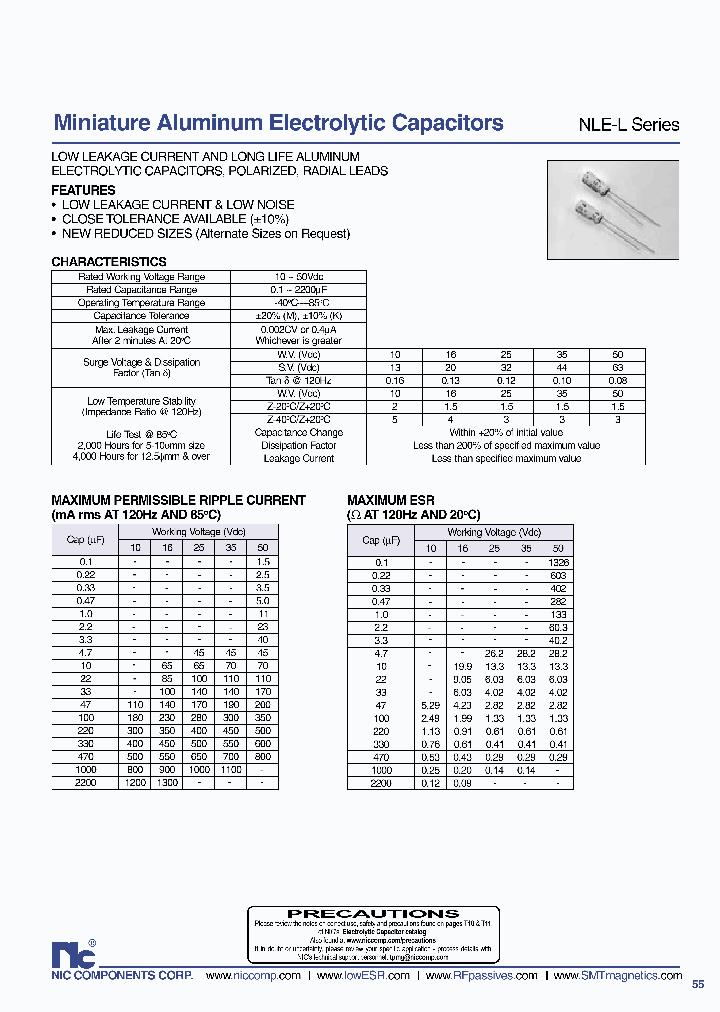 NLE-L100M105X11F_483033.PDF Datasheet
