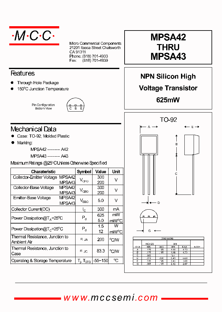 MPSA42_483830.PDF Datasheet