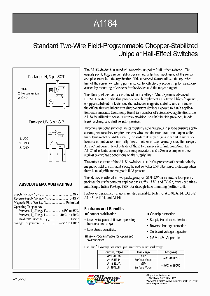 A1184ELHLT_476956.PDF Datasheet