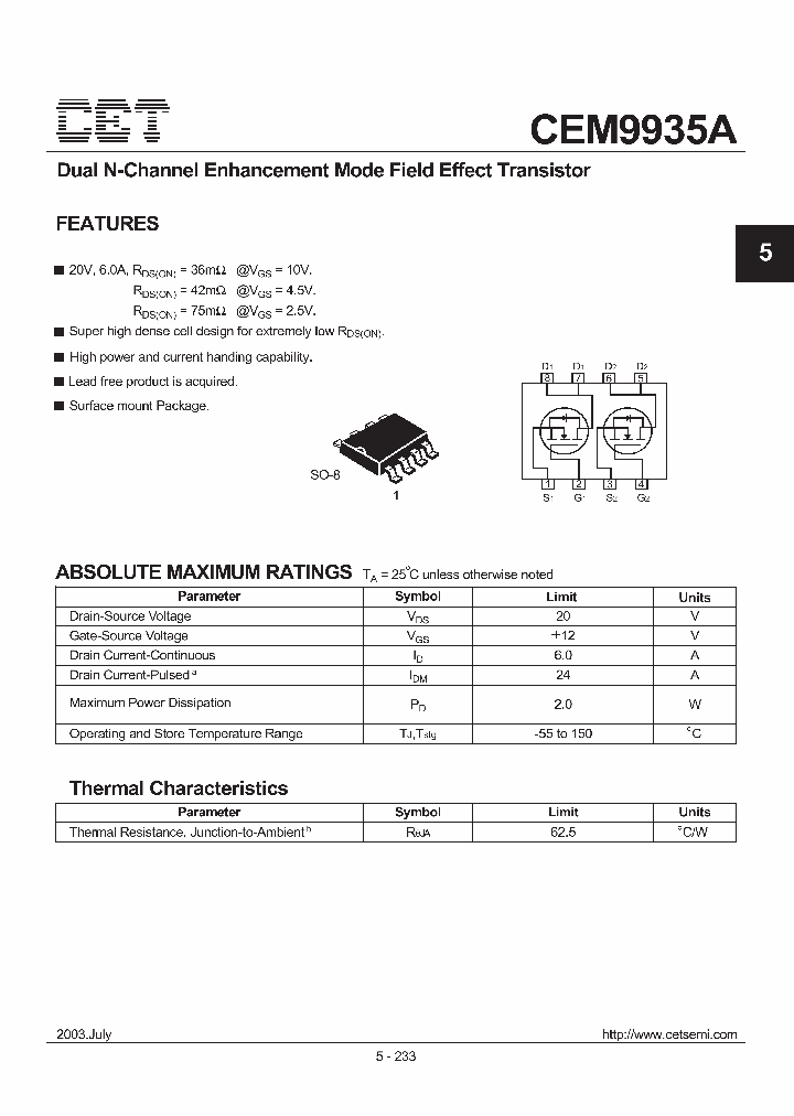 CEM9935A_832995.PDF Datasheet