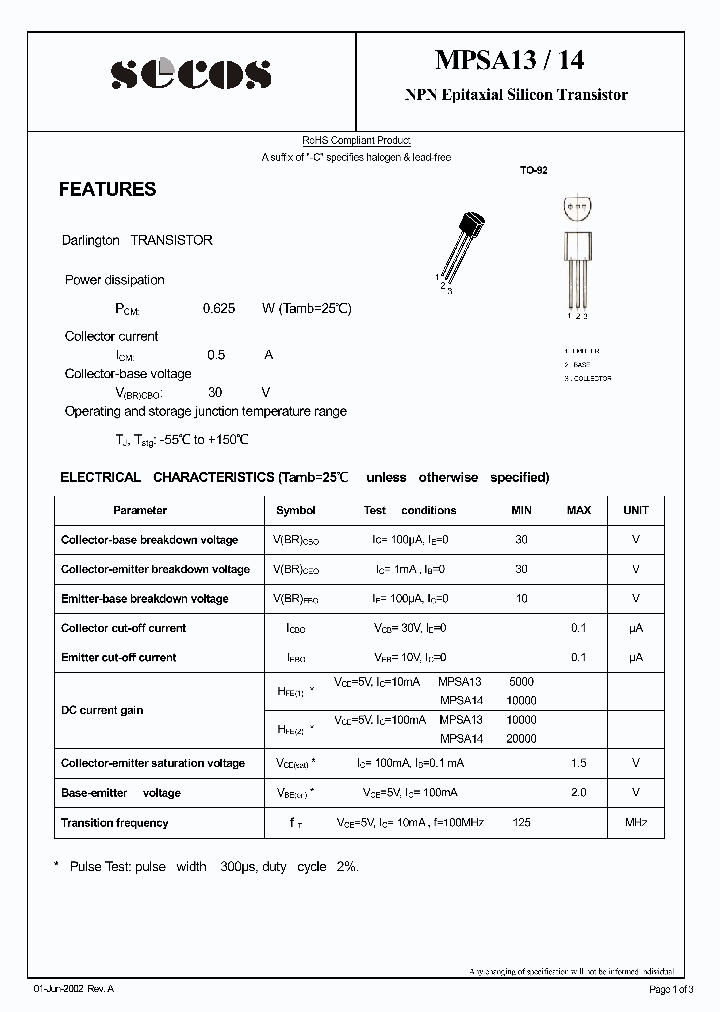 MPSA13_879165.PDF Datasheet