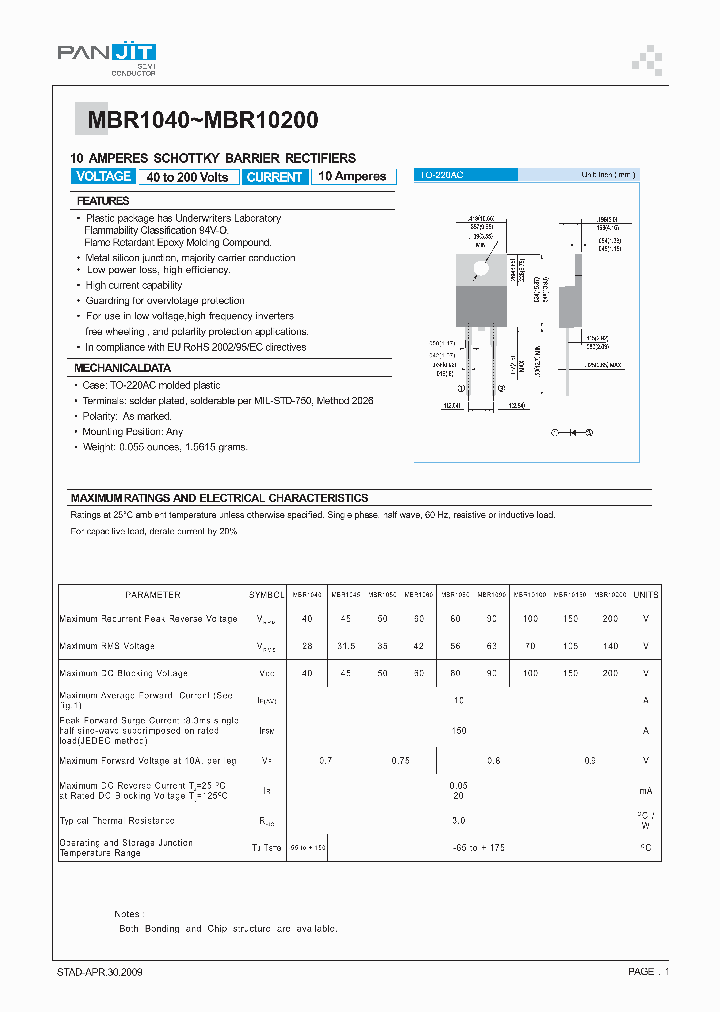 MBR10200_883251.PDF Datasheet