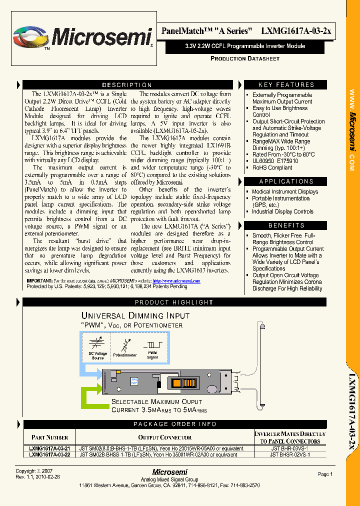 LXMG1617A-03-2X10_898590.PDF Datasheet