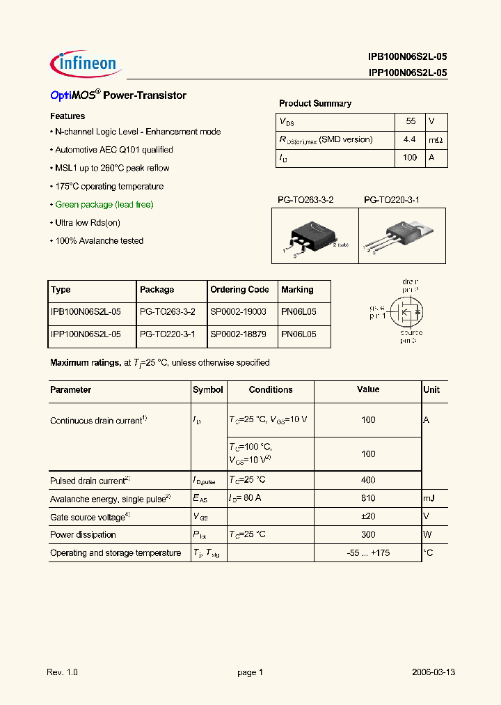 IPP100N06S2L-05_902680.PDF Datasheet