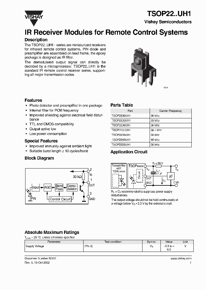 TSOP22UH1_625856.PDF Datasheet