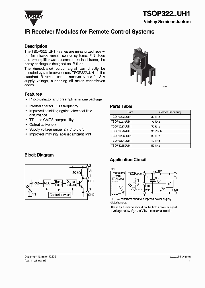 TSOP322UH1_625857.PDF Datasheet