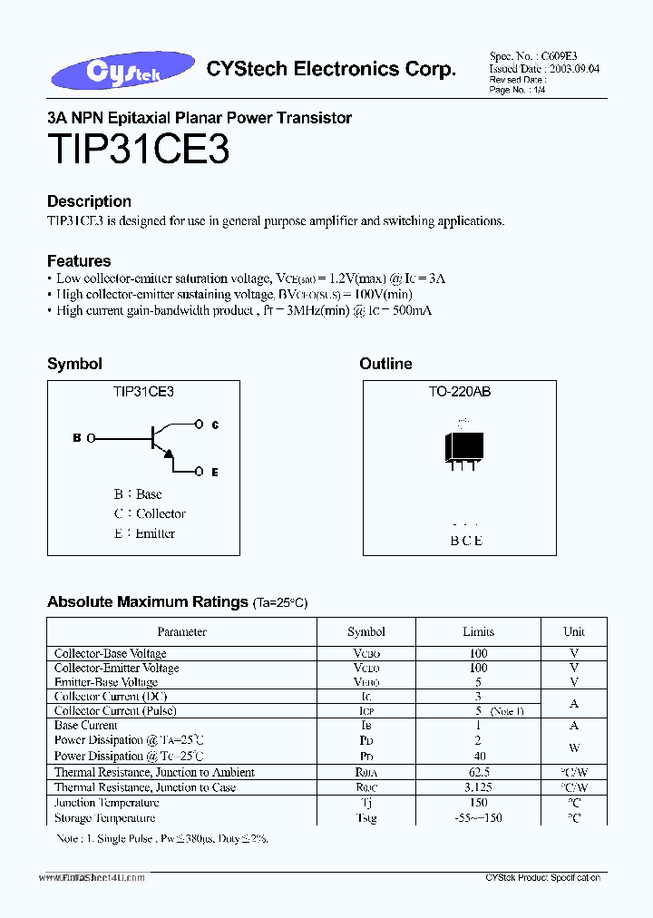 TIP31CE3_499189.PDF Datasheet
