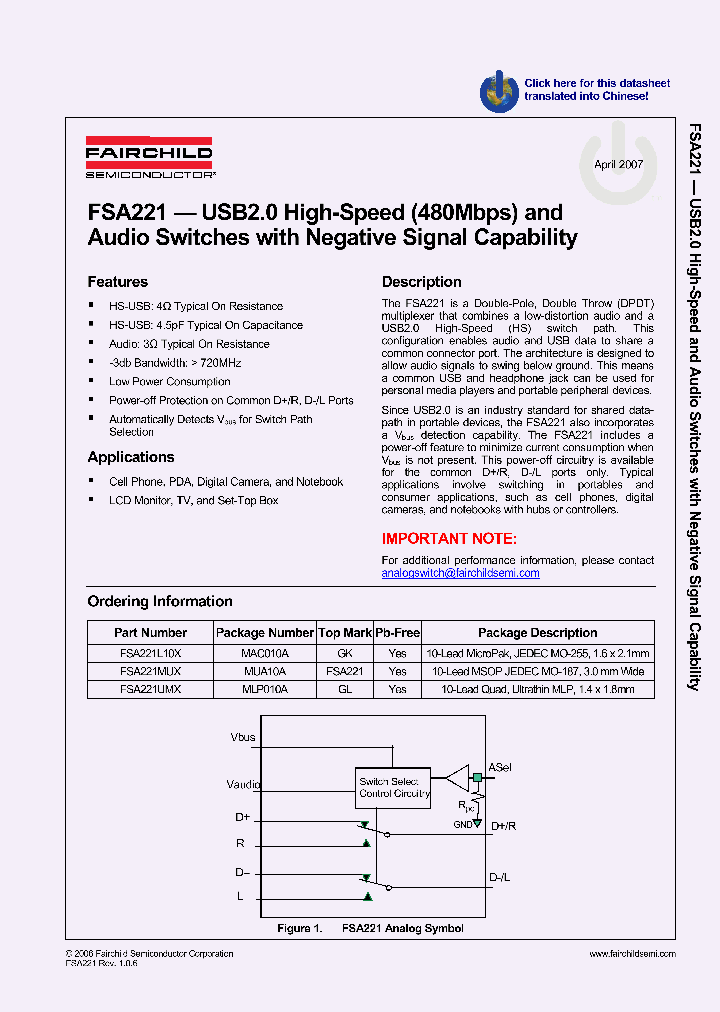 FSA221L10X_560162.PDF Datasheet