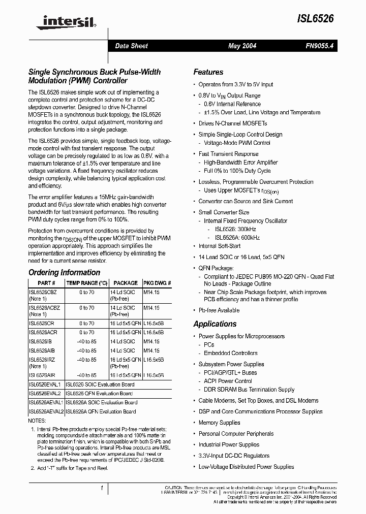 ISL6526_696199.PDF Datasheet