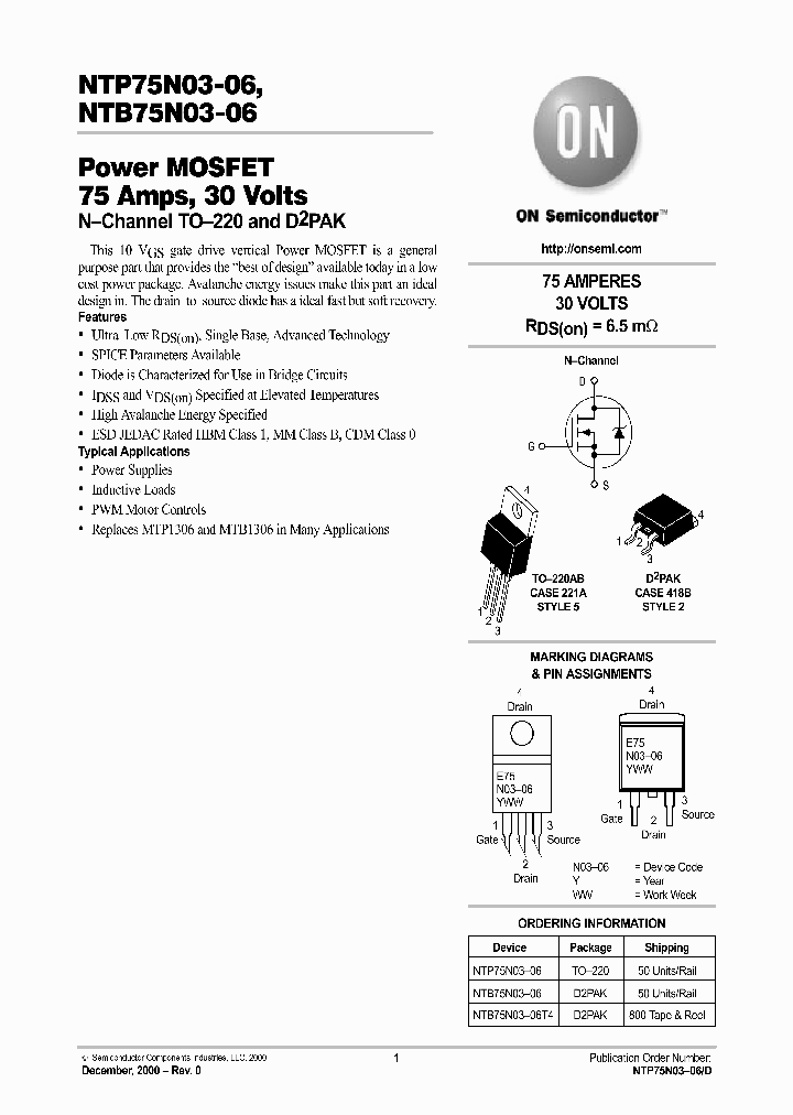 NTP75N03-06-D_746328.PDF Datasheet