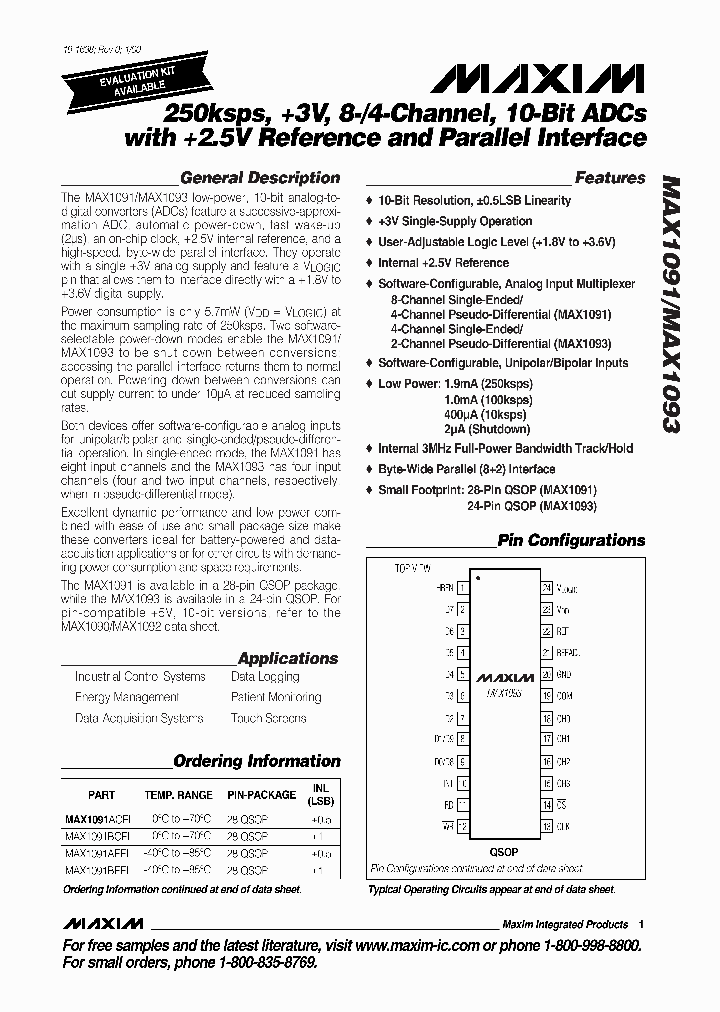 MAX1091ACEI_636913.PDF Datasheet