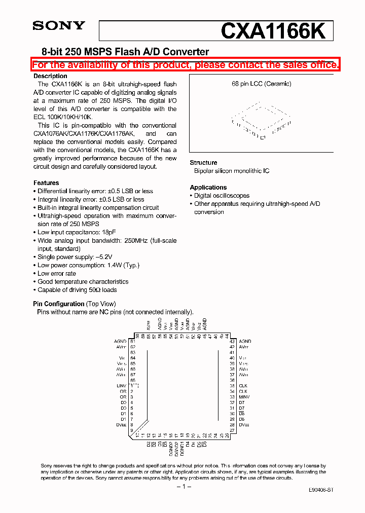 CXA1166K_830939.PDF Datasheet