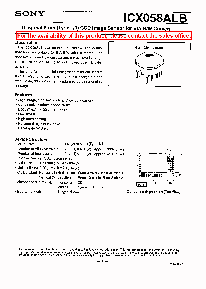 ICX058ALB_981199.PDF Datasheet