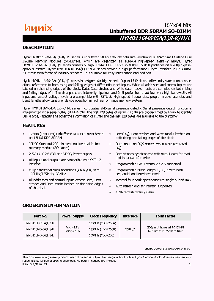 HYMD116M645AL8-H_686442.PDF Datasheet
