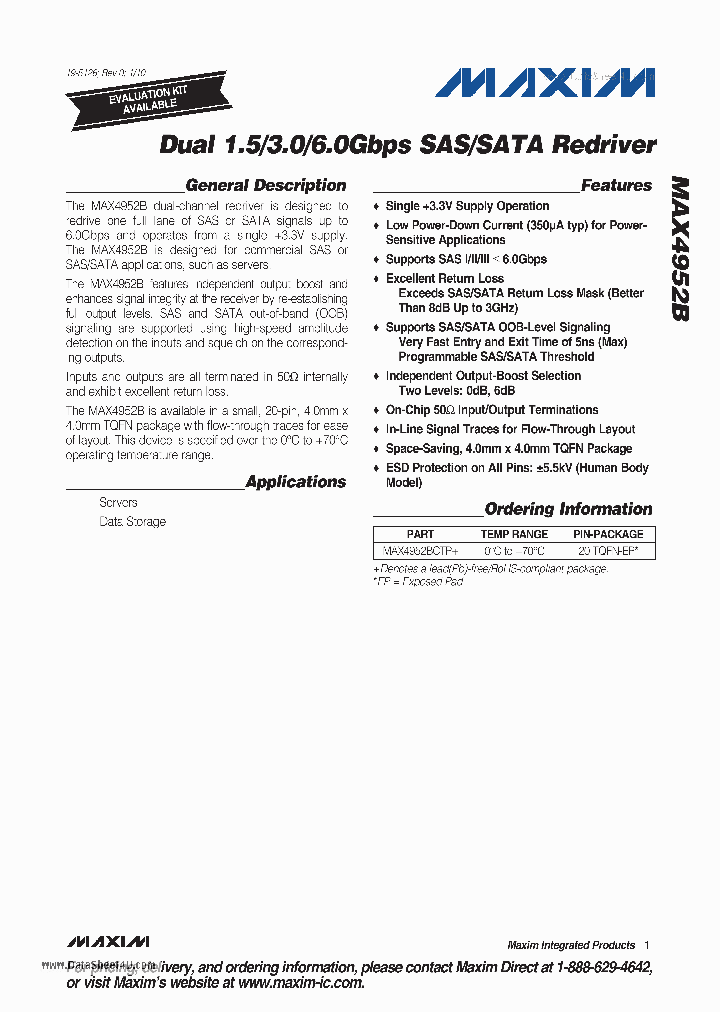 MAX4952B_824326.PDF Datasheet