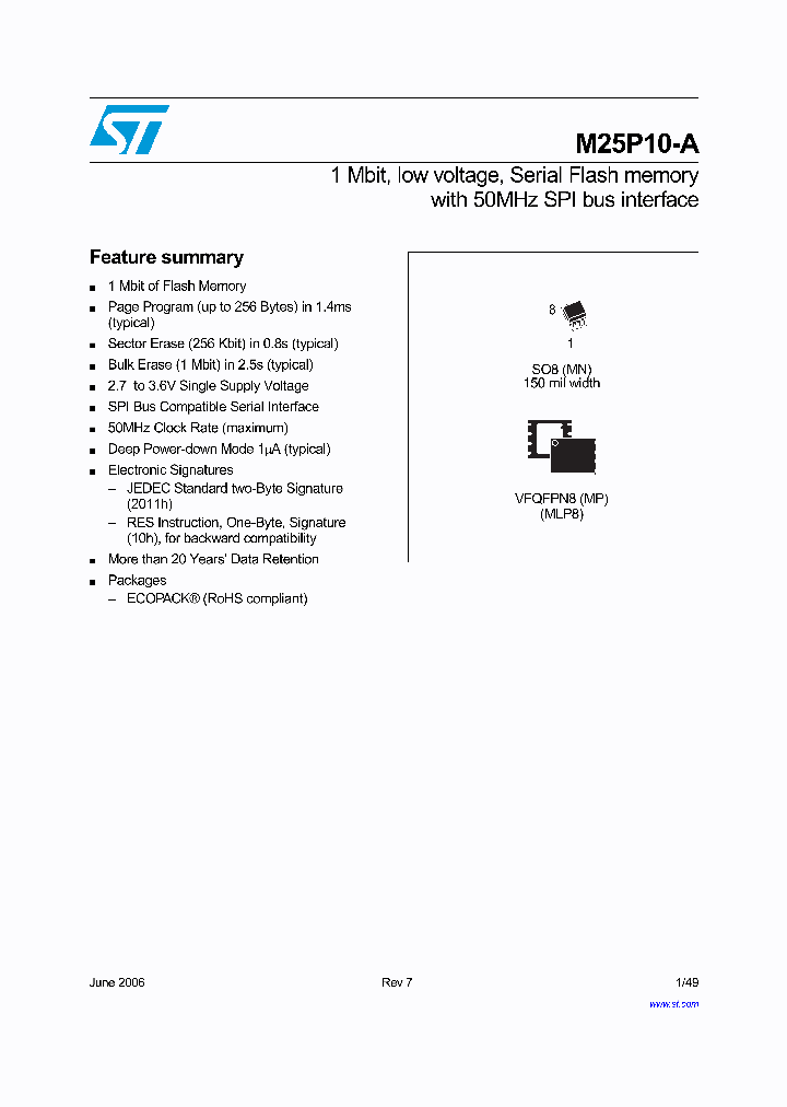 M25P10-AVMP3PX_1147284.PDF Datasheet