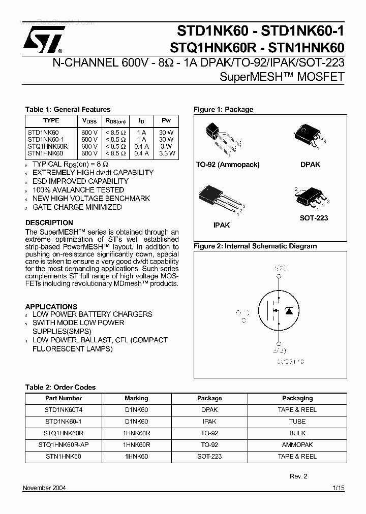 STQ1HNK60R_873505.PDF Datasheet