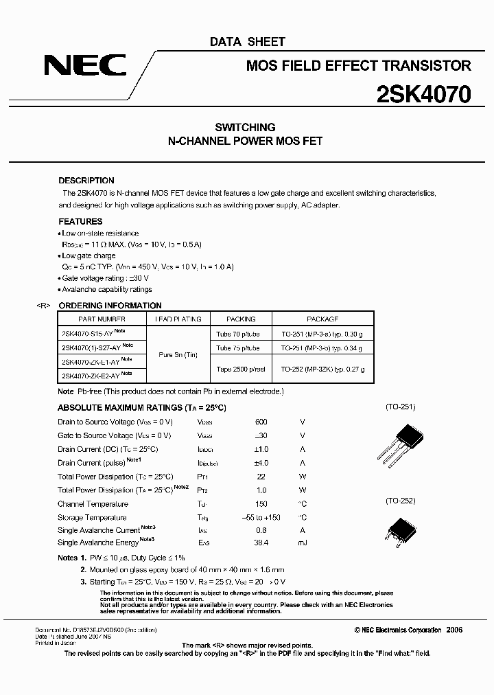 2SK4070-ZK-E1-AY_719650.PDF Datasheet