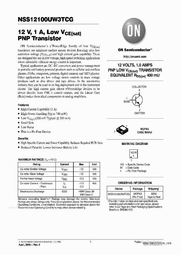 NSS12100UW3TCG_908825.PDF Datasheet