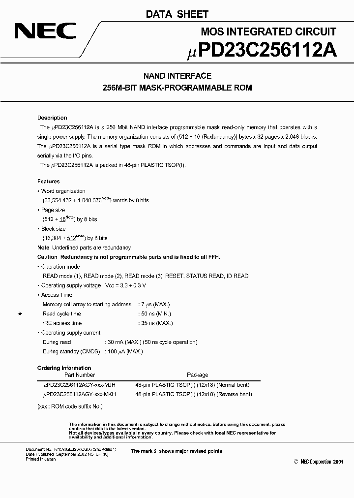 UPD23C256112AGY-XXX-MJH_1205491.PDF Datasheet