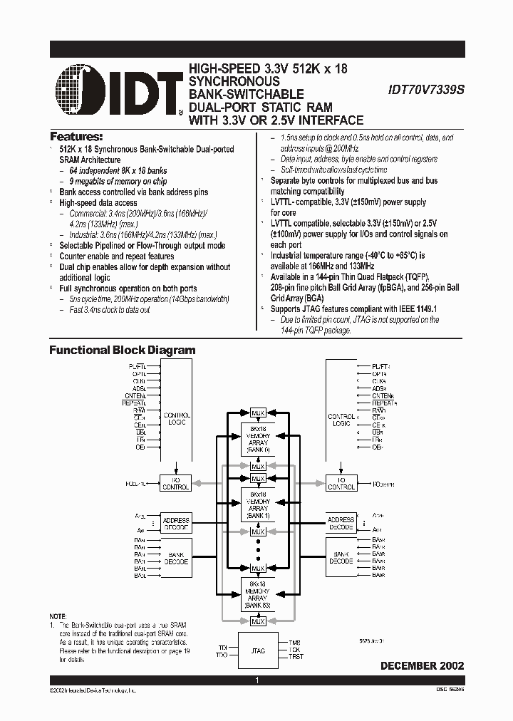 IDT70V7339S_732100.PDF Datasheet