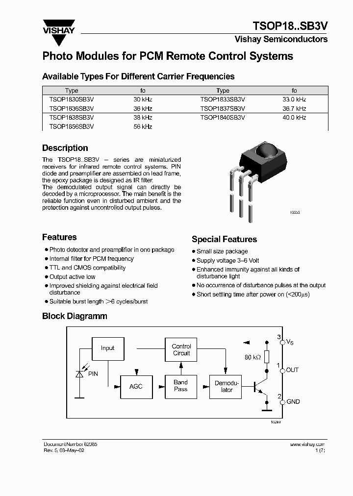 TSOP18SB3V_1232735.PDF Datasheet