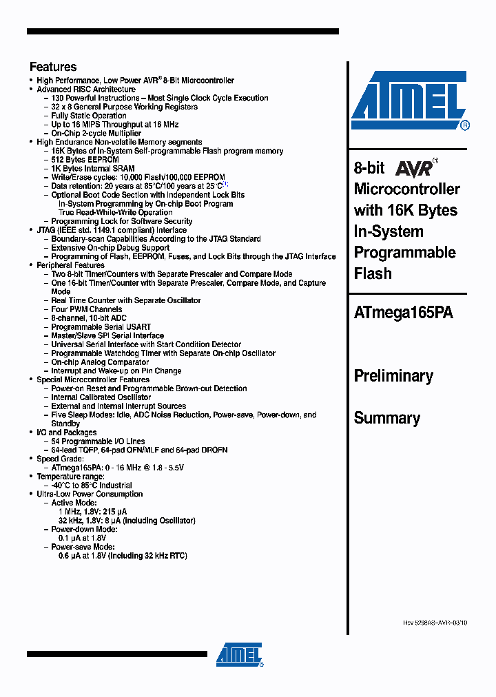 ATMEGA165PA-AUR_1211576.PDF Datasheet