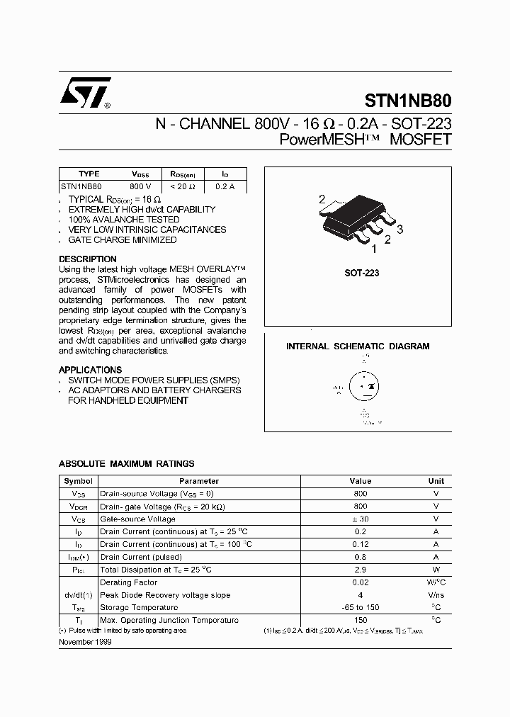 STN1NB80_1283586.PDF Datasheet