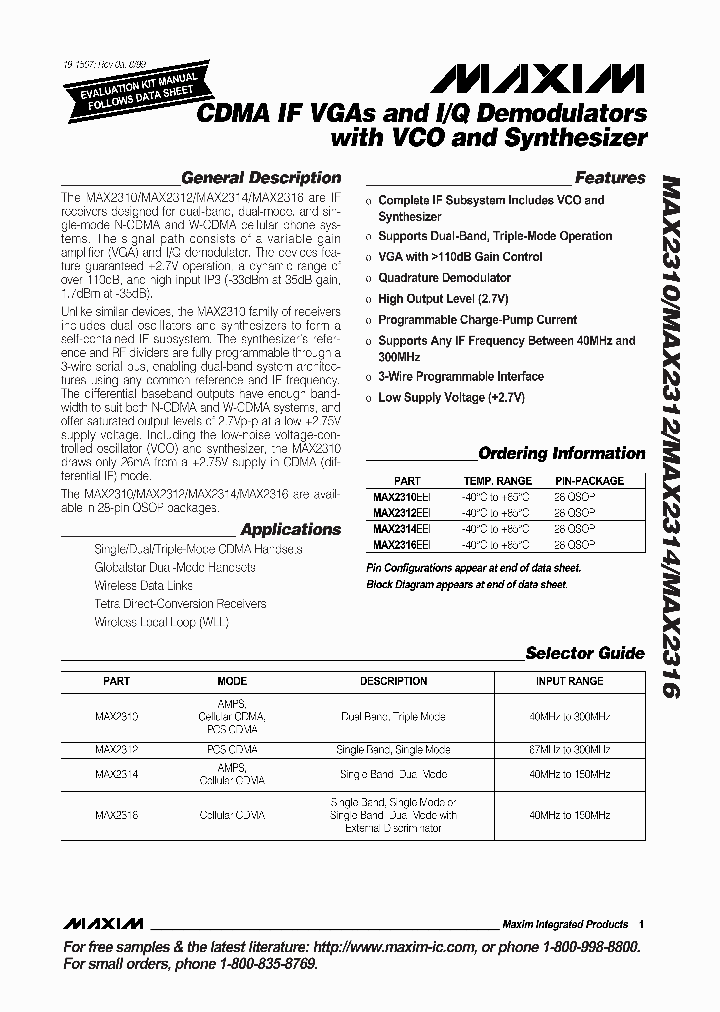 MAX2316_772224.PDF Datasheet