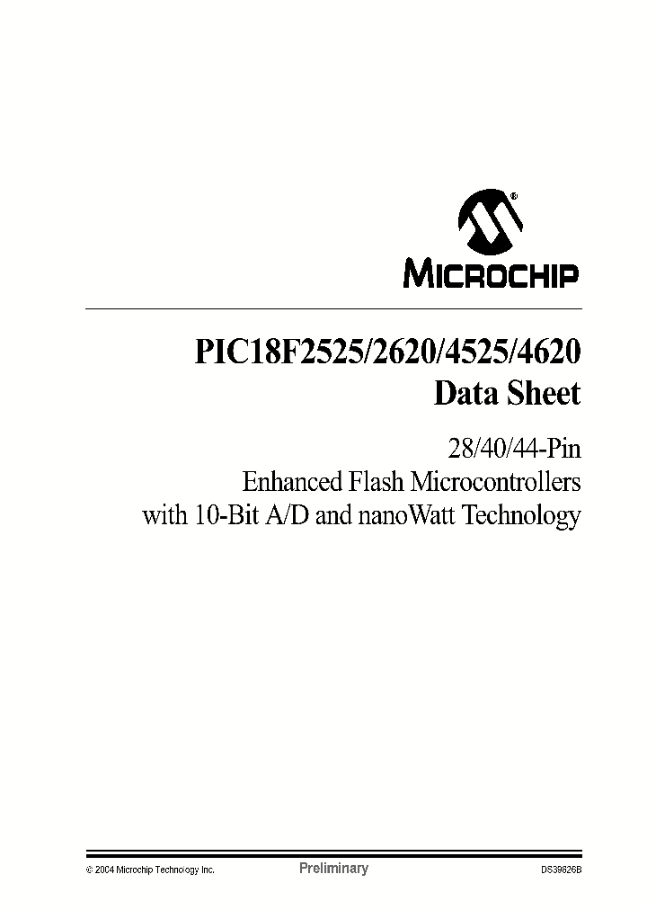 PIC18LF4620-IP_1310477.PDF Datasheet