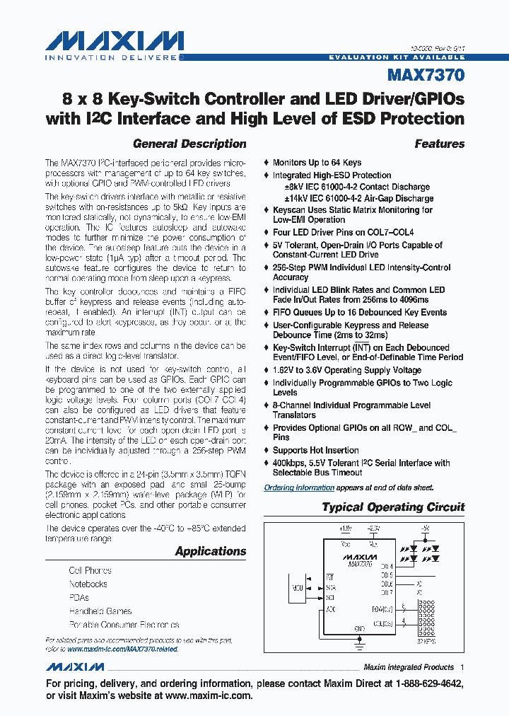 MAX7370ETG_1311465.PDF Datasheet