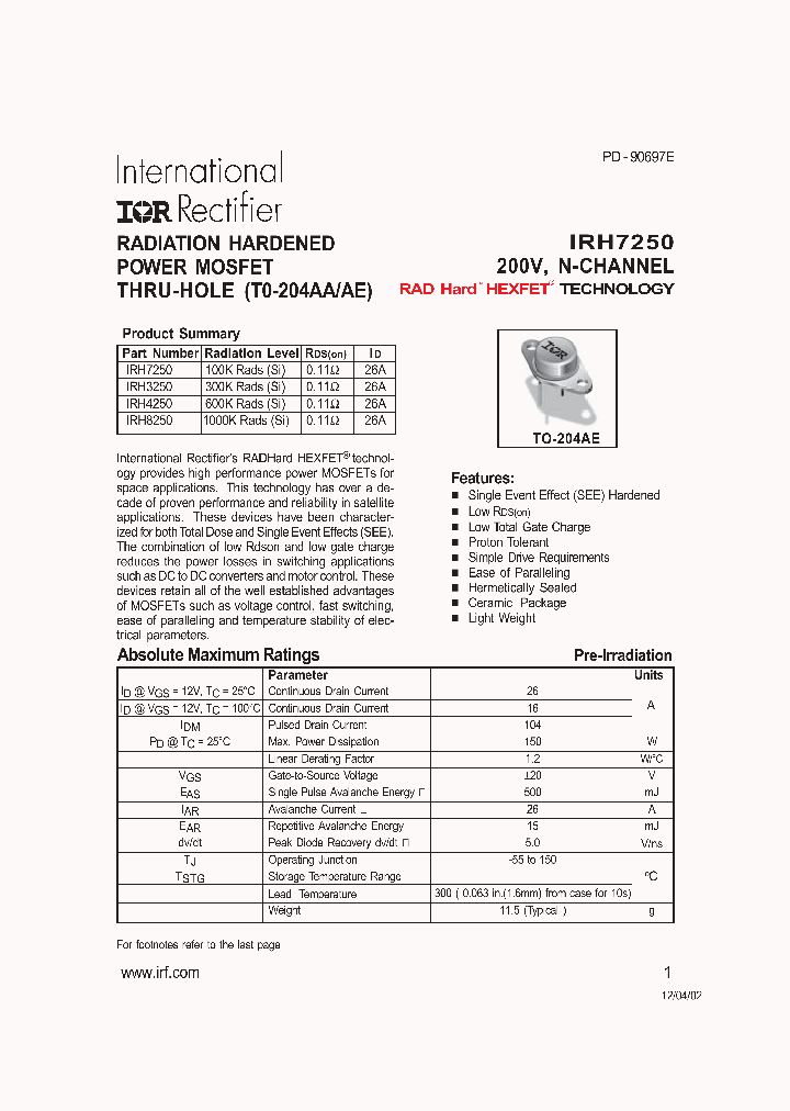 IRH7250_1319596.PDF Datasheet