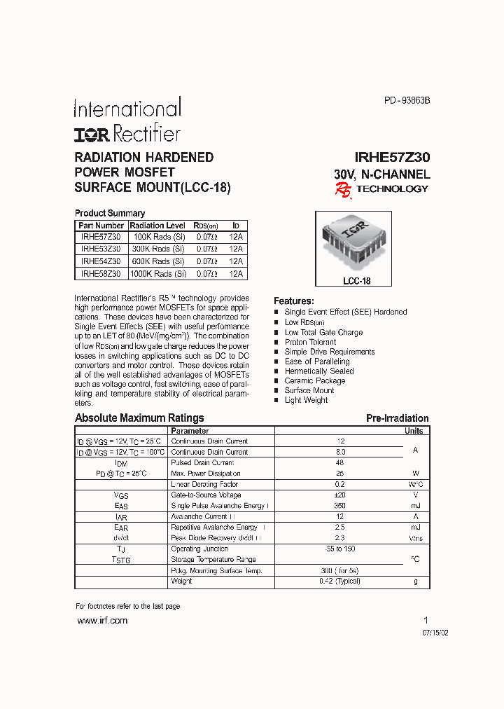 IRHE57Z30_1319615.PDF Datasheet