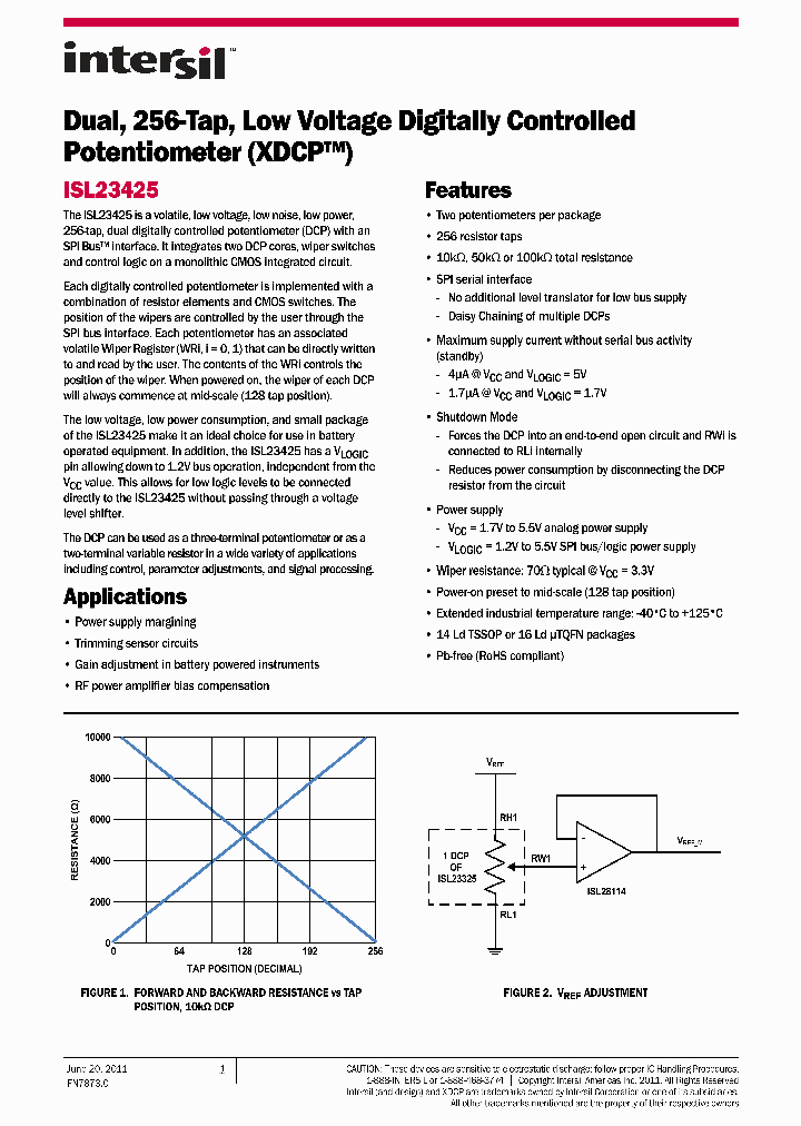 ISL23425WFRUZ-T7A_1325508.PDF Datasheet