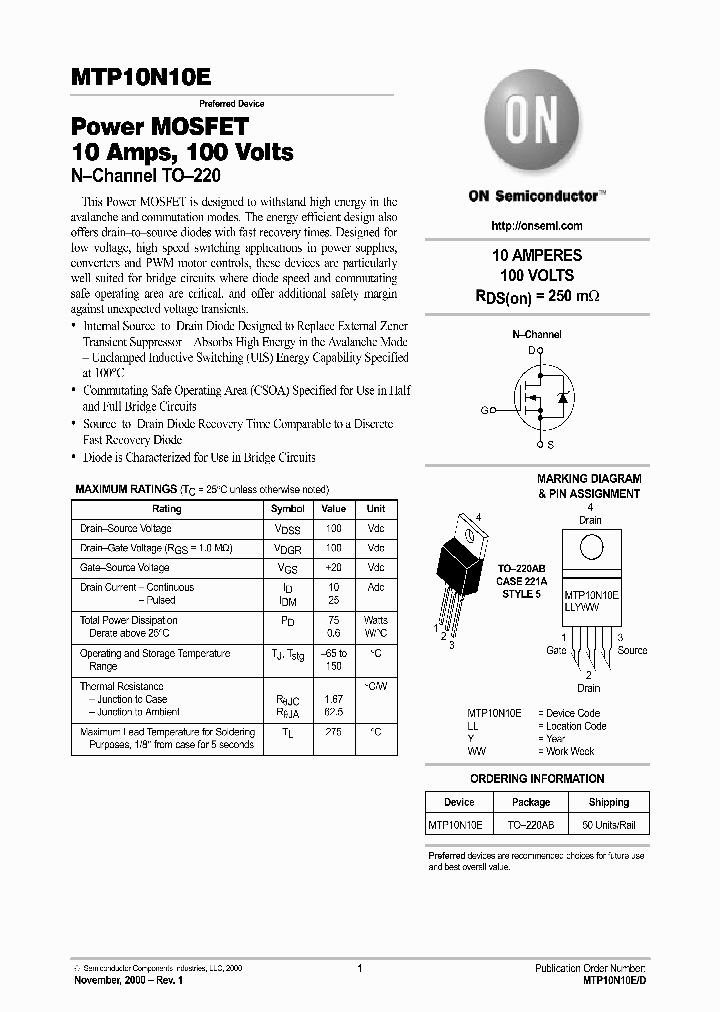 MTP10N10E-D_1328155.PDF Datasheet