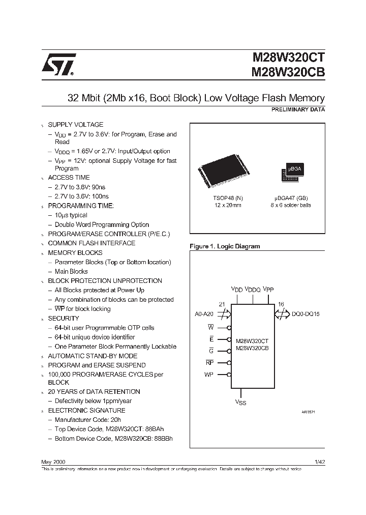M28W320C-GBT_798434.PDF Datasheet