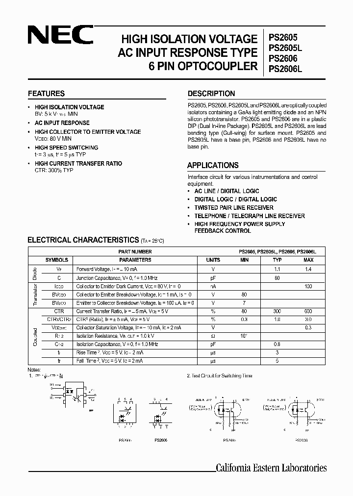 PS2606_799405.PDF Datasheet