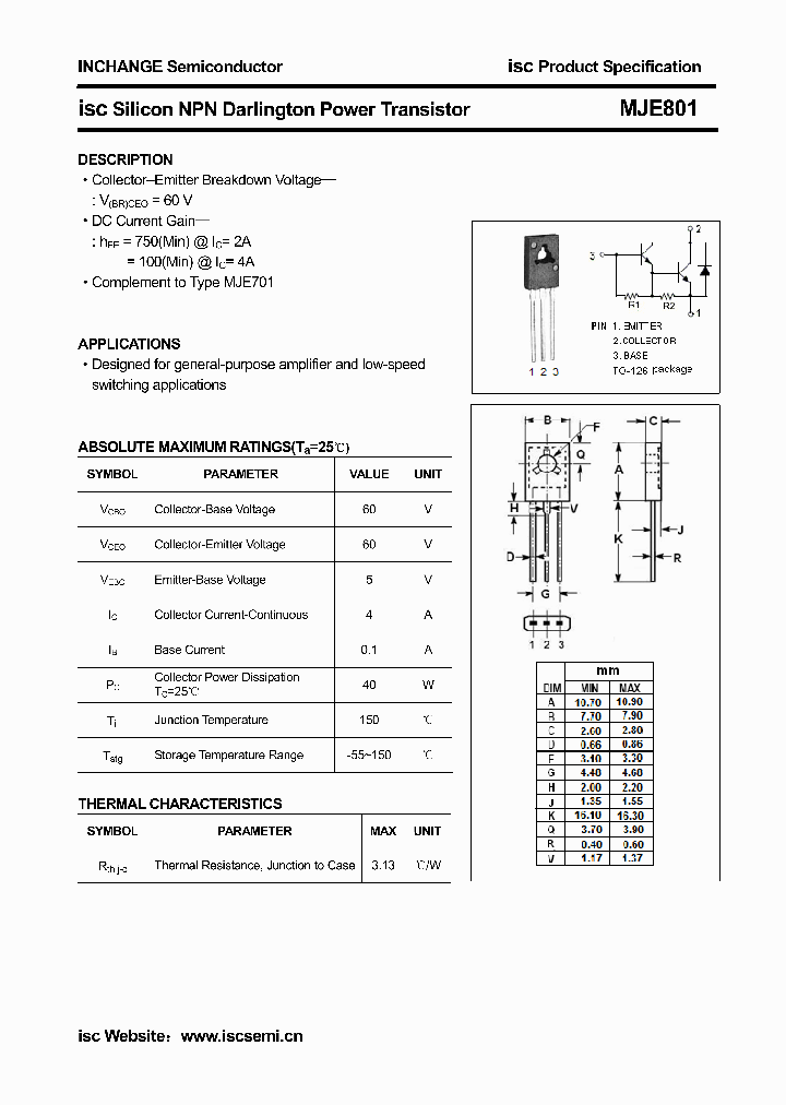 MJE801_1364265.PDF Datasheet