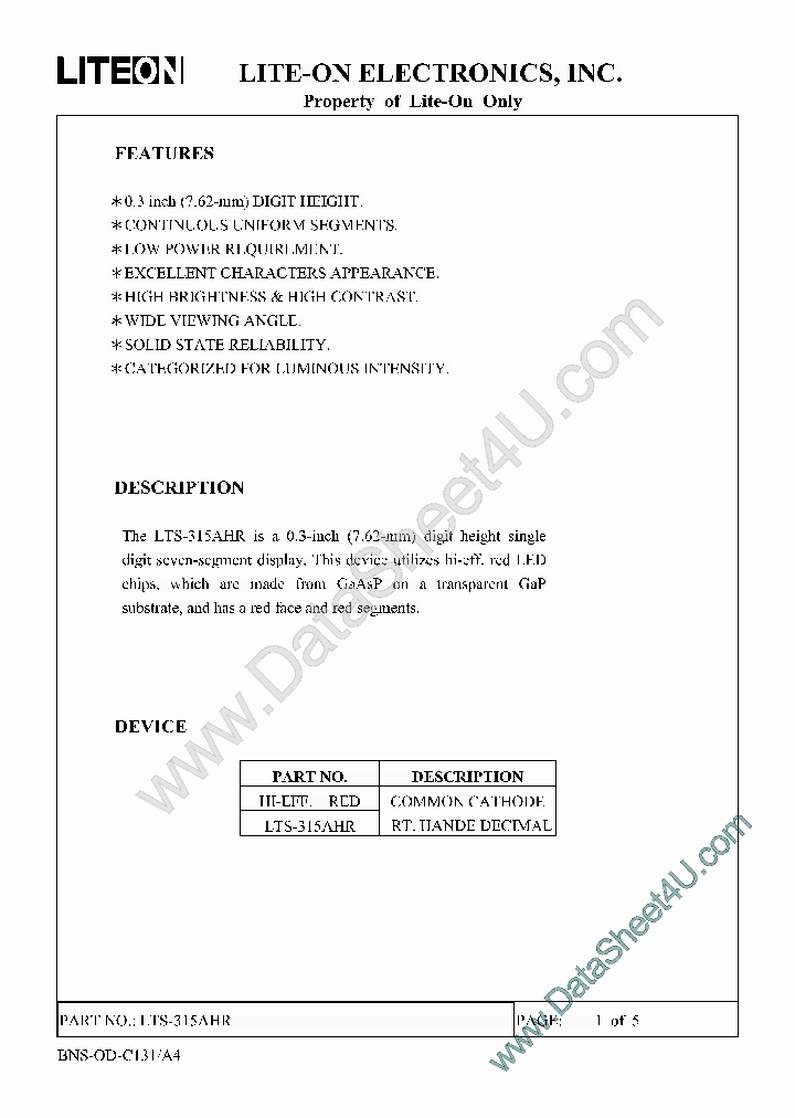 LTS-315AHR_1103260.PDF Datasheet