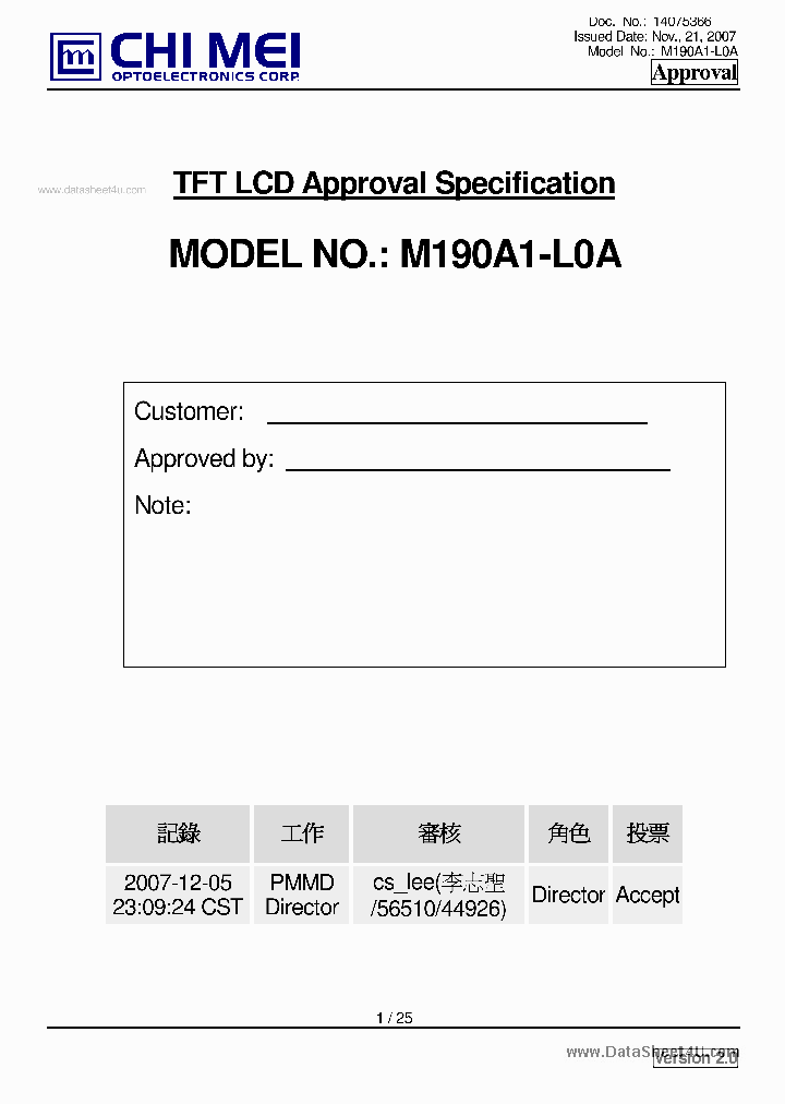 M190A1-L0A_1234654.PDF Datasheet