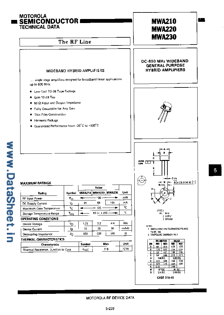 MWA-210_1242651.PDF Datasheet