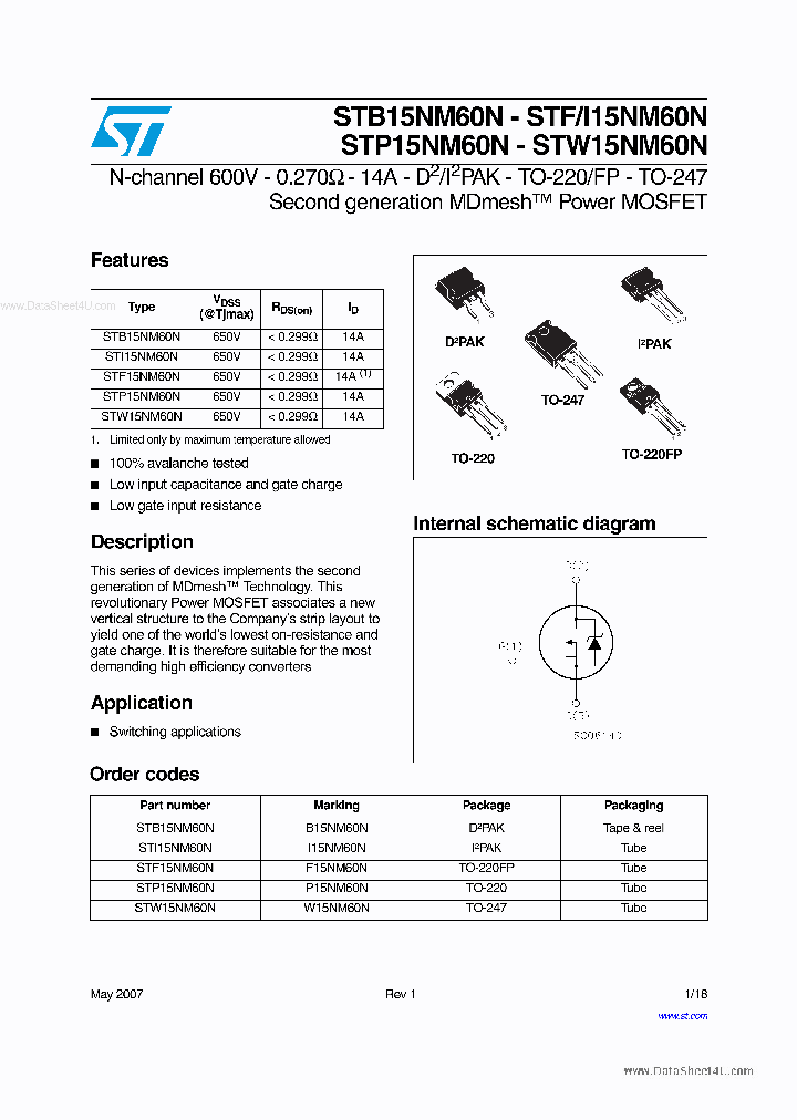 STI15NM60N_1253305.PDF Datasheet