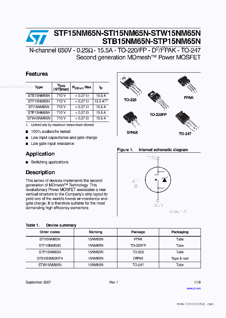 STI15NM65N_1253307.PDF Datasheet