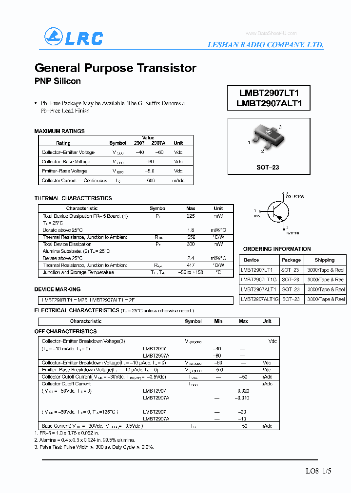 LMBT2907ALT1_1373047.PDF Datasheet