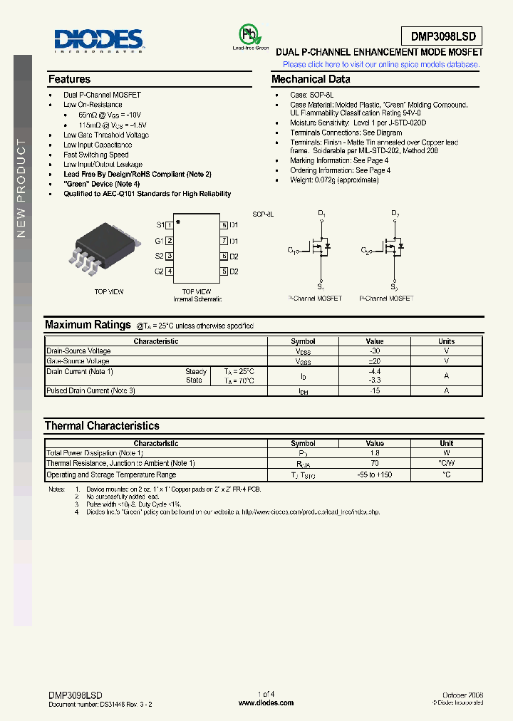 DMP3098LSD_1527954.PDF Datasheet