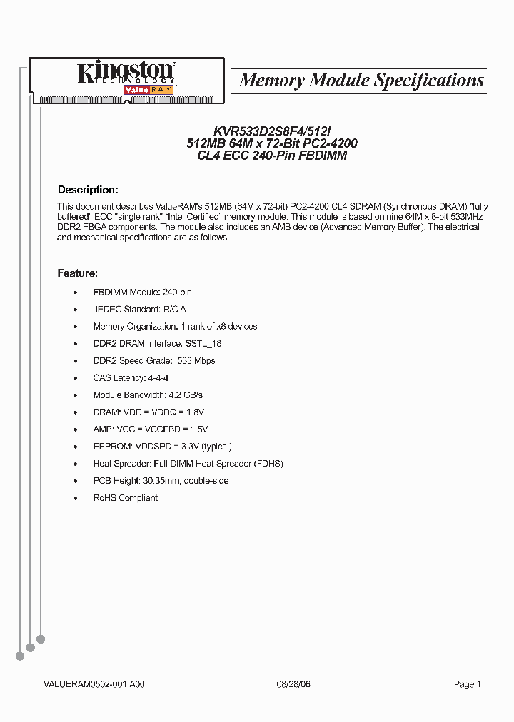 KVR533D2S8F4512I_861362.PDF Datasheet